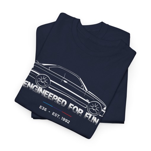T-Shirt mit BMW M3 e36 Coupe Silhouette für Herren – Design Engineered for Fun