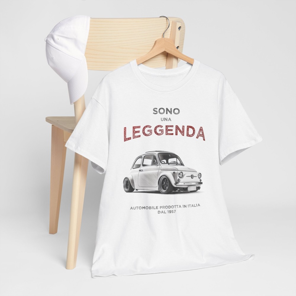 FIAT 500 Cinquecento Vintage Sono una Leggenda – Unisex-T-Shirt für Männer und Frauen – Grafikdesign im Designersti