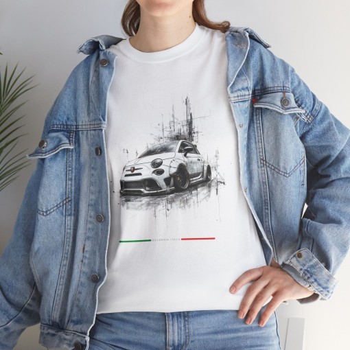 FIAT 500 Abarth Scuderia Italia – T-shirt unisex per uomo e donna – Grafica in stile designer