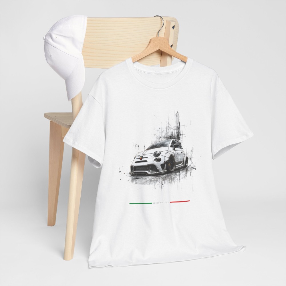 FIAT 500 Abarth Scuderia Italia – T-shirt unisex per uomo e donna – Grafica in stile designer