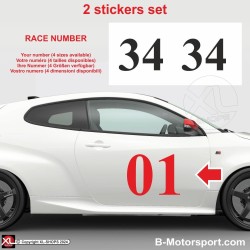 Racing number sticker in 2 copies - Classic look