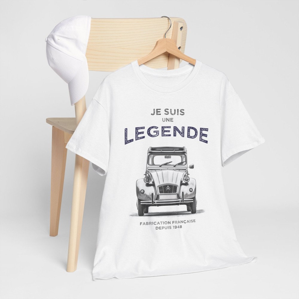 CITROEN 2CV Je suis une Légende - T-shirt mixte pour homme et femme - Graphisme style designer