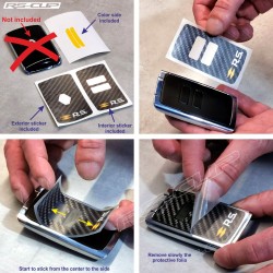 2 buttons Key sticker for Dacia Duster Sandero Jogger carbon look