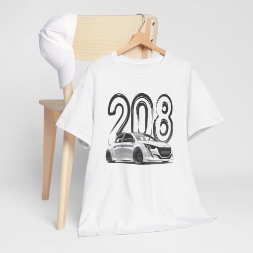 PEUGEOT 208 – T-shirt unisex per uomo e donna – Grafica in stile designer