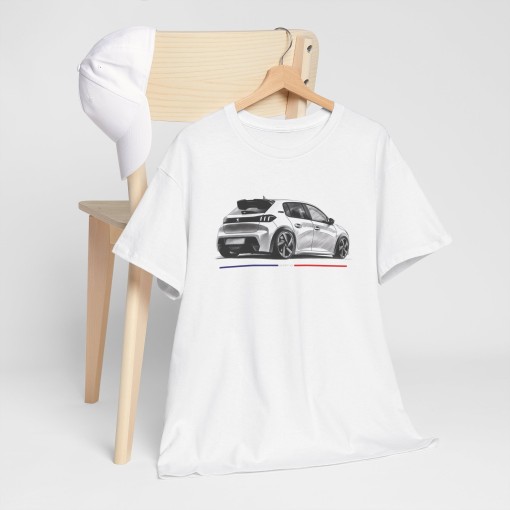 PEUGEOT 208 SPORTIVE - T-shirt mixte pour homme et femme - Graphisme style designer