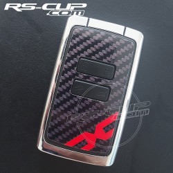 Aufkleber 2 Tasten Schlüssel für Dacia Duster Sandero Jogger rot Carbon-Look