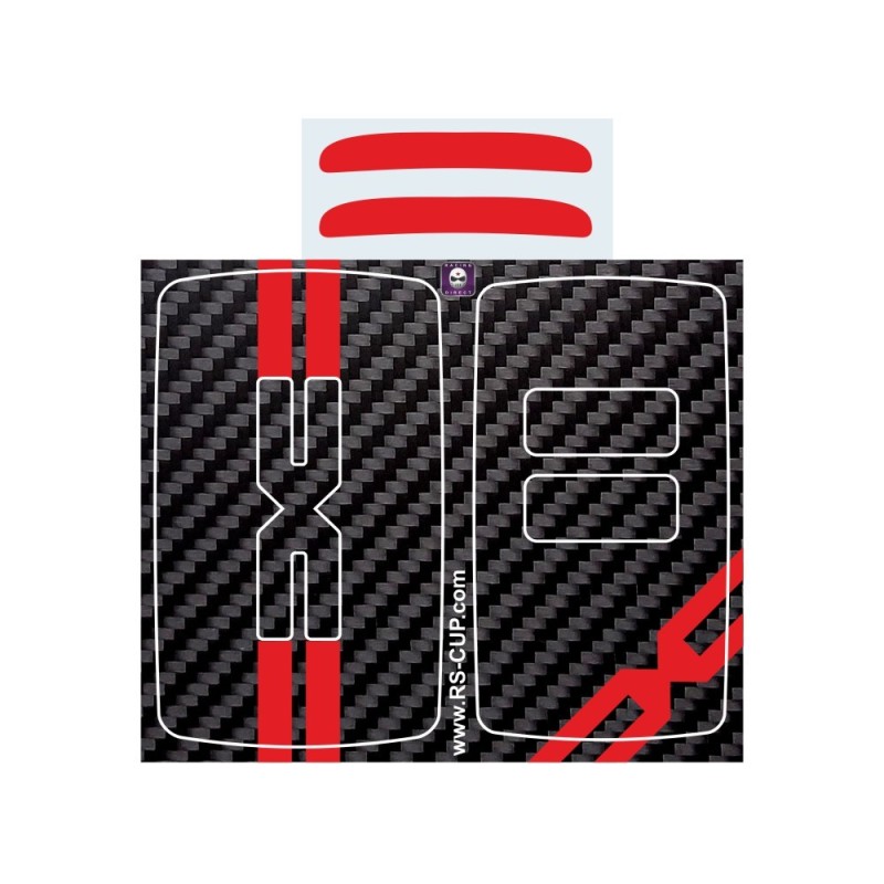 Aufkleber 2 Tasten Schlüssel für Dacia Duster Sandero Jogger rot Carbon-Look