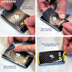 Adesivi per 2 pulsanti chiave per Dacia Duster Sandero Jogger forged carbon look