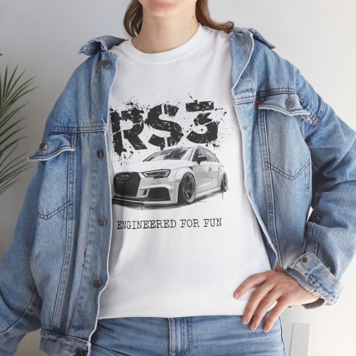 AUDI RS 3 Engineered for Fun men’s T-shirt for AUDI enthusiasts