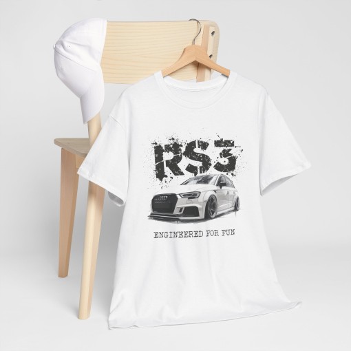 AUDI RS 3 Engineered for Fun T-shirt da uomo per gli appassionati di Audi
