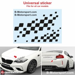 Chequered flag sticker decal for bonnet and rear trunk