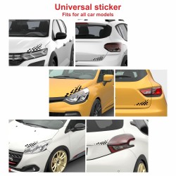 Chequered flag sticker decal for bonnet and rear trunk