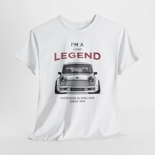 Vintage Mini Cooper I am a living Legend Unisex-T-Shirt für Männer und Frauen