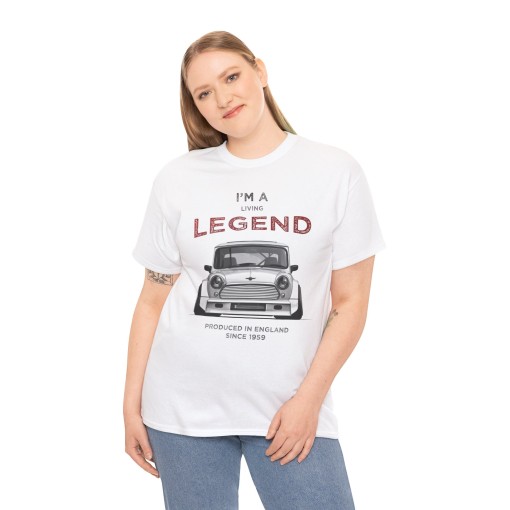 Vintage Mini Cooper I am a living Legend unisex per uomo e donna