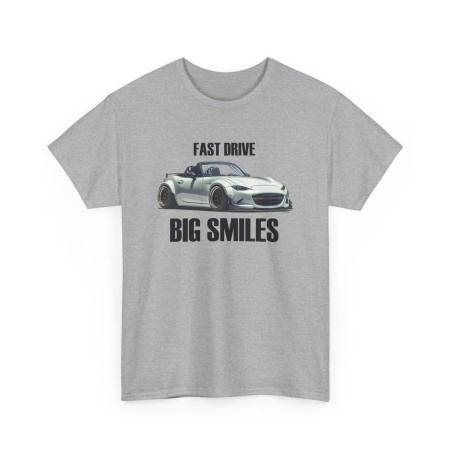 FAST DRIVE BIG SMILES MX5 ND MIATA Männer T-Shirt