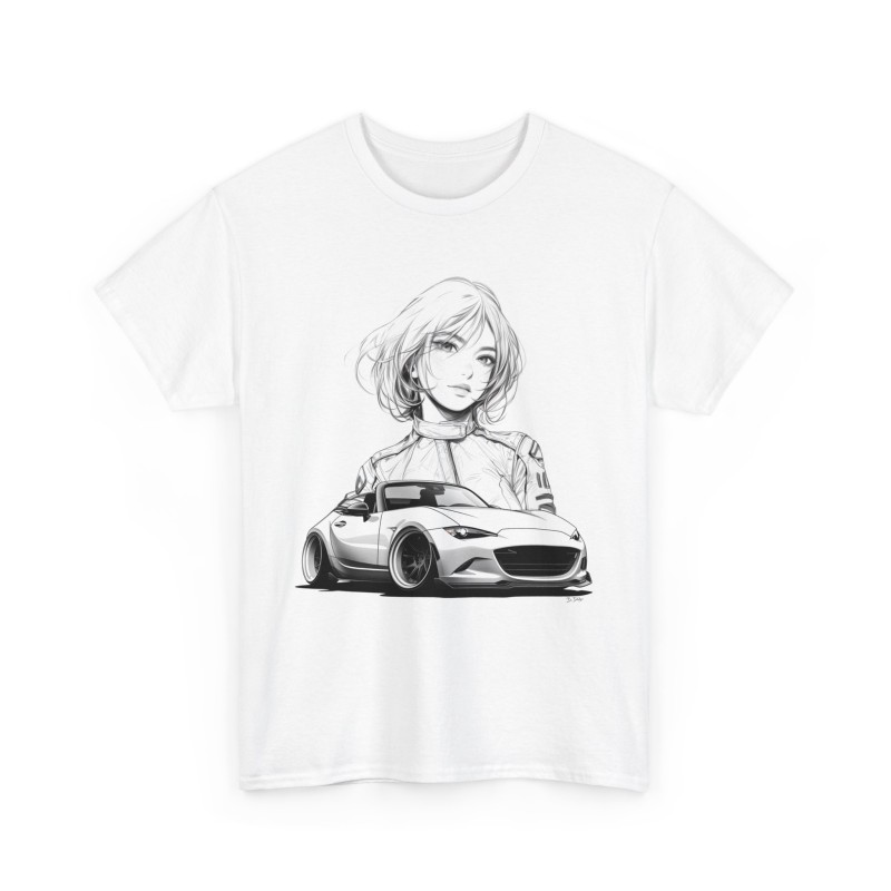 MX5 Manga Girl Men Tshirt with MAZDA MX5 ND