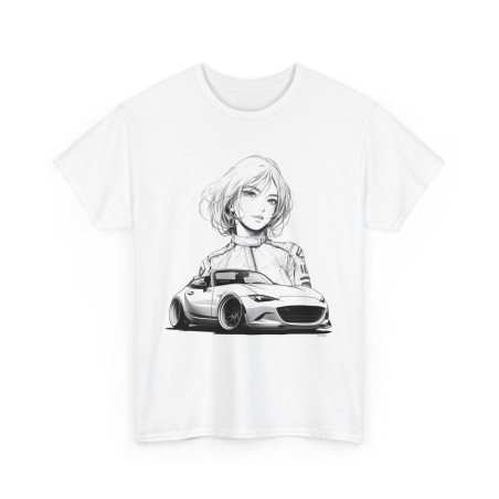 MX5 Manga Girl Men Tshirt with MAZDA MX5 ND