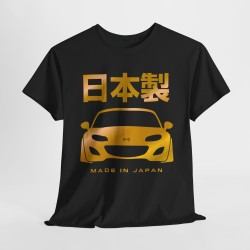 MADE IN JAPAN MX5 NC Men Tshirt for owner of MAZDA MX5 blacK and gold