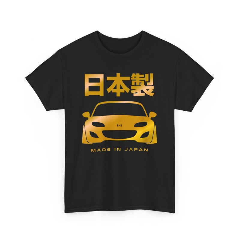 MADE IN JAPAN MX5 NC Men Tshirt for owner of MAZDA MX5 blacK and gold