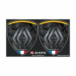 2 RENAULT logo Forged Carbon look sticker decal