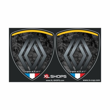 2 RENAULT logo Forged-Carbon-Look Aufkleber