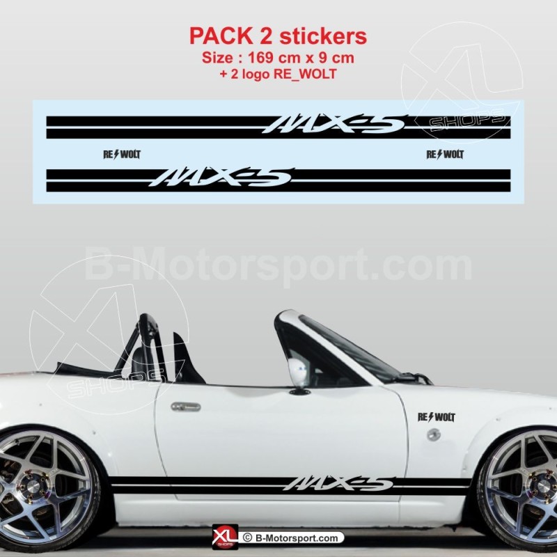 Sport side skirt sticker decals for MAZDA MX5 NA - Design 1