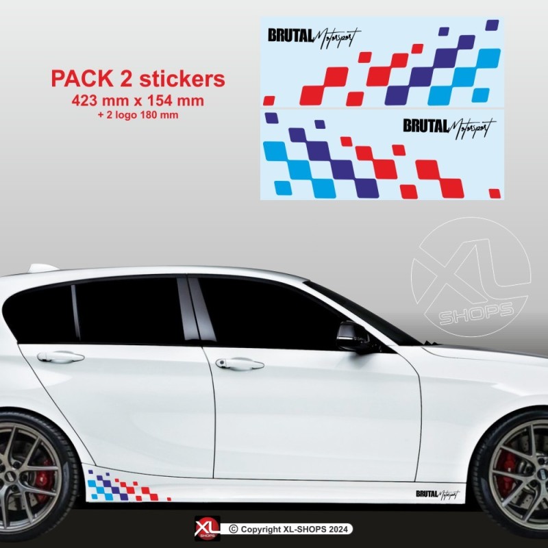 Satz mit 2 BMW M-Power Racing Aufkleber