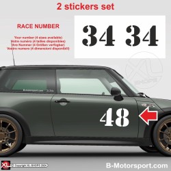 Racing number sticker in 2 copies - Army look