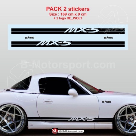 Sport side skirt sticker decals for MAZDA MX5 NB - Design 1