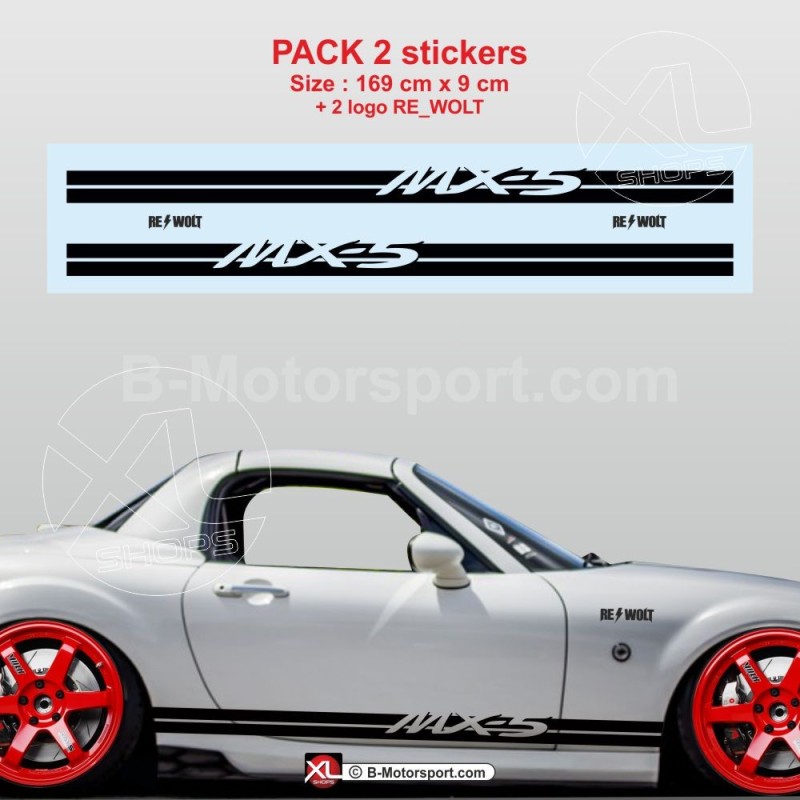 Sport side skirt sticker decals for MAZDA MX5 NC - Design 1