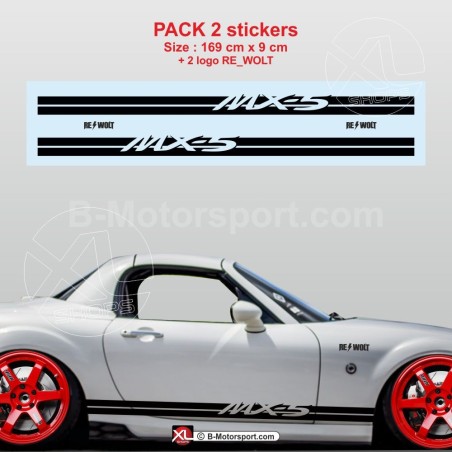 Sport side skirt sticker decals for MAZDA MX5 NC - Design 1