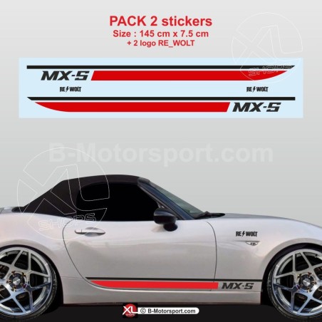 Sport side skirt sticker decals for MAZDA MX5 ND - Design 2