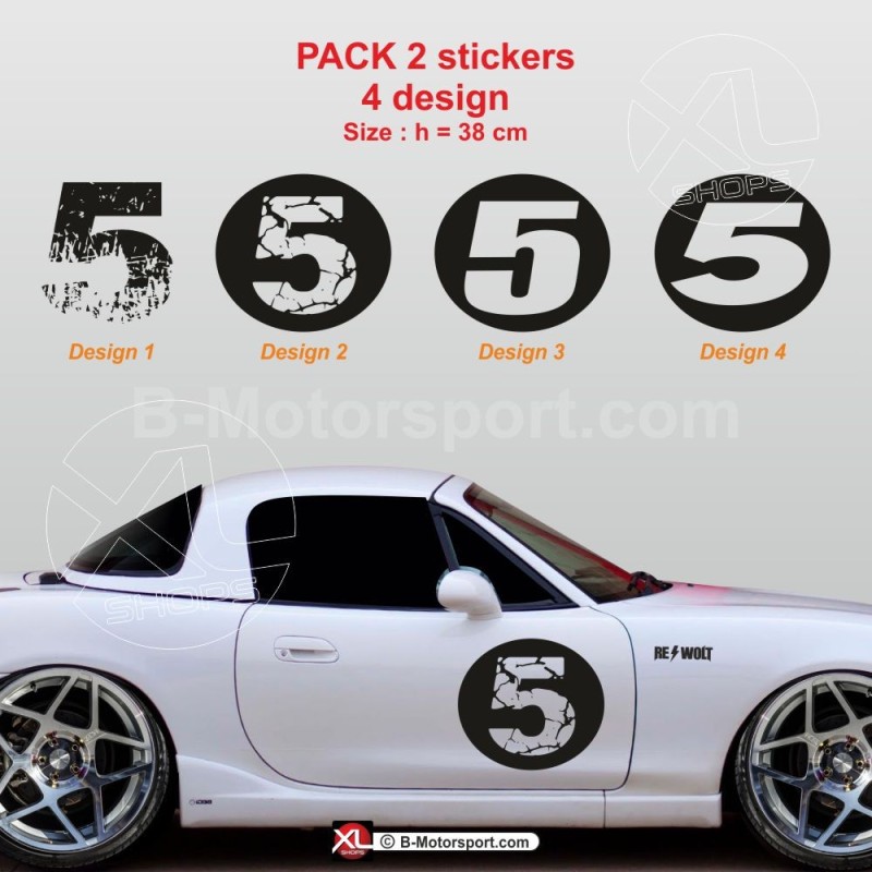 Kit autocollant numéro 5 pour MAZDA MX5 NB