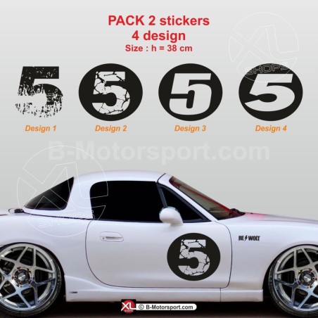 Number 5 sticker decals for MAZDA MX5 NB