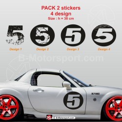 Number 5 sticker decals for MAZDA MX5 NC