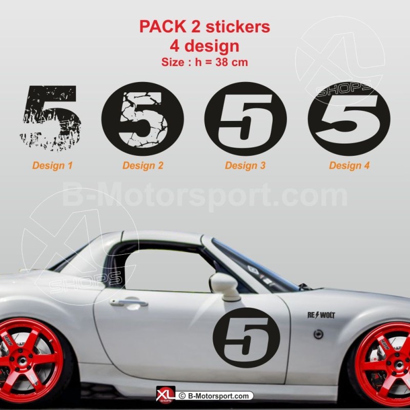 Kit autocollant numéro 5 pour MAZDA MX5 NC