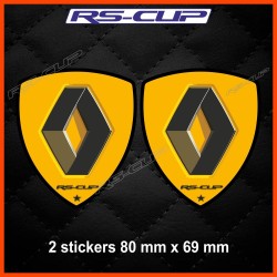 Sticker RENAULT fond jaune RS et logo noir