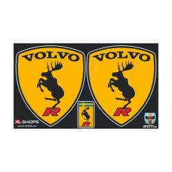 2 Adesivi logo VOLVO giallo negro