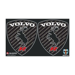 2 sticker logo VOLVO look carbone