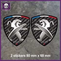 2 PEUGEOT SPORT Carbon look sticker decal