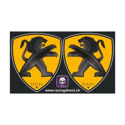 2 PEUGEOT SPORT yellow black sticker decal