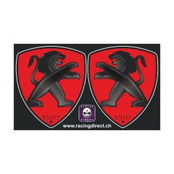 2 PEUGEOT SPORT red black sticker decal