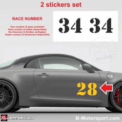 Racing number sticker in 2 copies - Army look