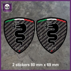 2 Drachen ALFA ROMEO Carbon-Look Aufkleber