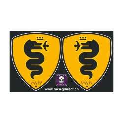 2 Dragon ALFA ROMEO yellow black sticker decal