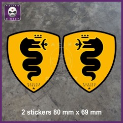 2 sticker Dragon ALFA ROMEO jaune noir