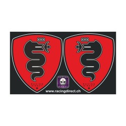 2 Drachen ALFA ROMEO Aufkleber Rot-Schwarz