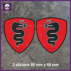 2 Drachen ALFA ROMEO Aufkleber Rot-Schwarz