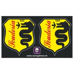 2 Scuderia ALFA ROMEO yellow black sticker decal