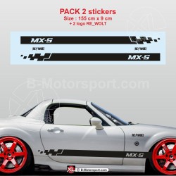 Sport side skirt sticker decals for MAZDA MX5 NC - Design 5